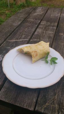 Ganz aufgewickelt und fast aufgegessen.